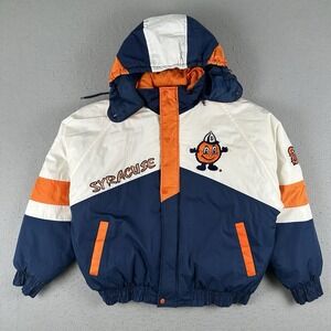Vtg 90s Pro Player Syracuse University Jacket Men's L Puffer Spell Out‎ Script